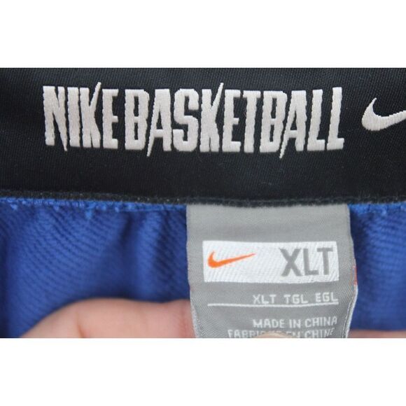 NIKE BASKETBALL SHORTS SIZE XLT XL TALL BLUE WITH STRIPES & POCKETS - Picture 4 of 5